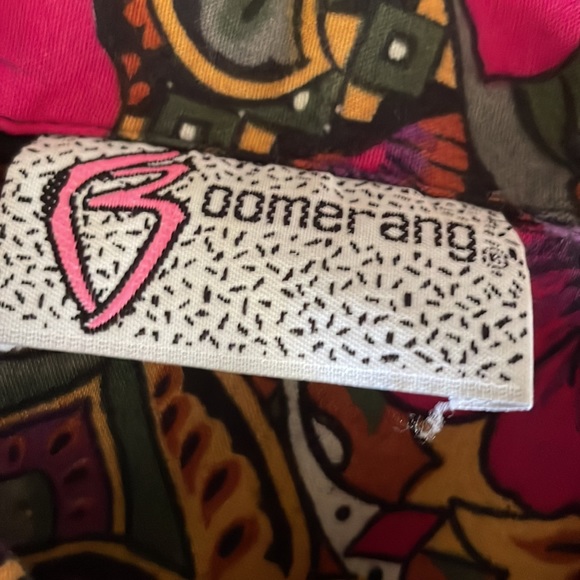 Vintage Boomerang bright floral printed short sleeve button down shirt - Picture 4 of 6